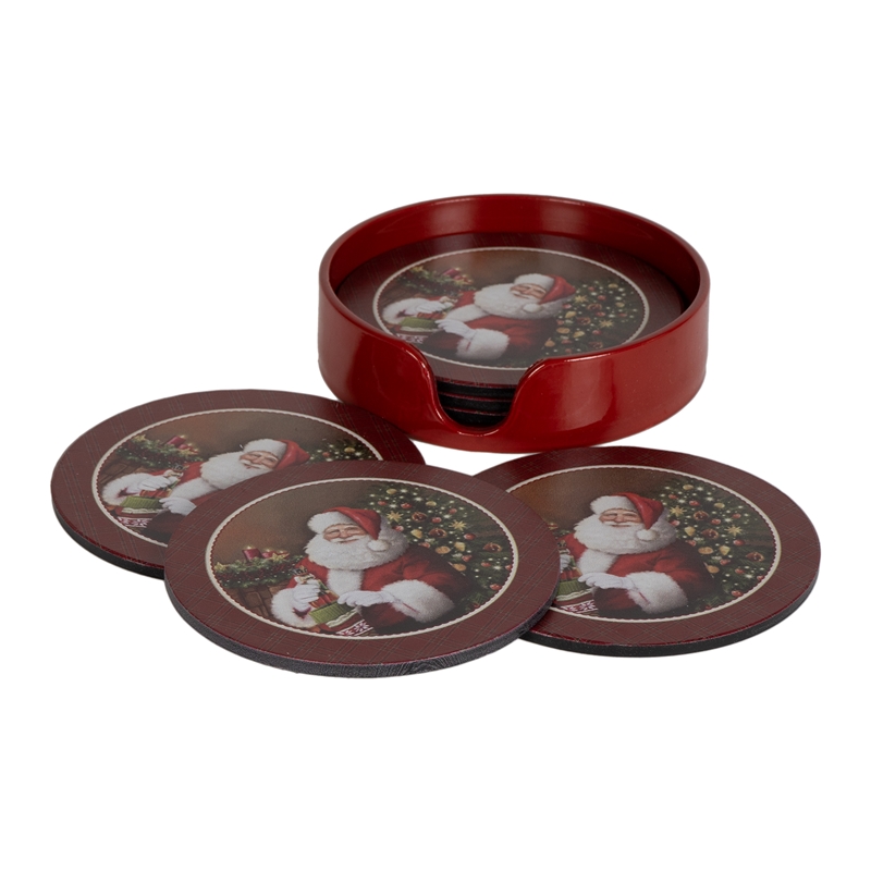 S/6 SOTTOBICCHIERI LIBRO ''BABBO NATALE'' PVC