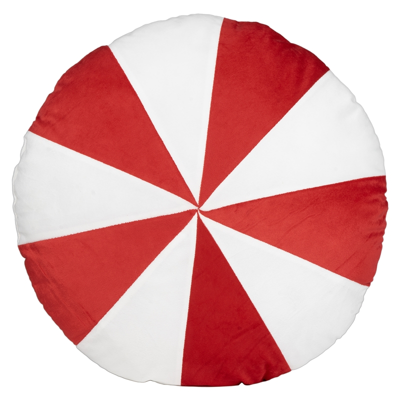 CUSCINO SPICCHI ROSSI/BIANCHI D.50CM POLIESTERE